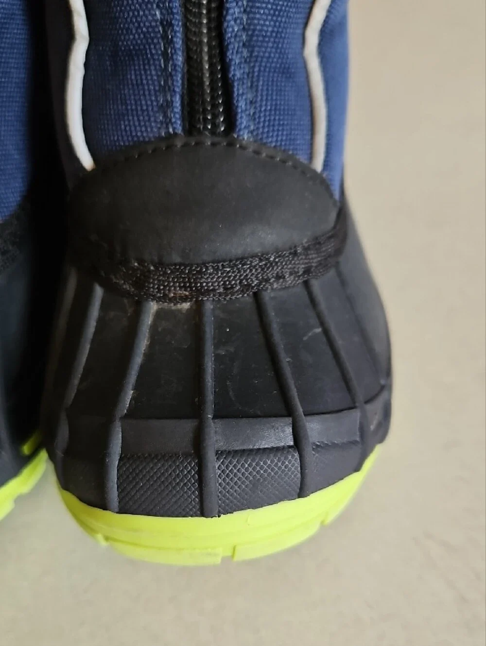 Kids Navy and Lime Waterproof Snow Boots